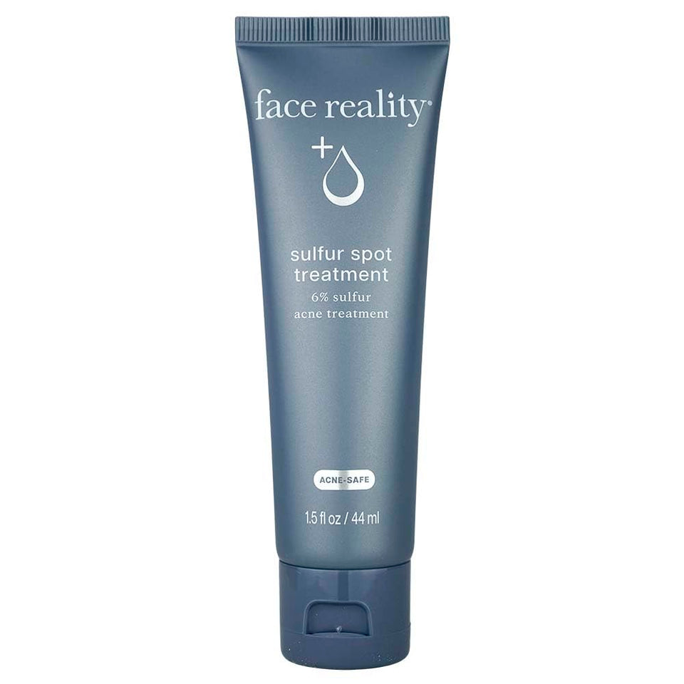 Face Reality Skincare tube front view showing compact spot-treatment for faster blemish calming