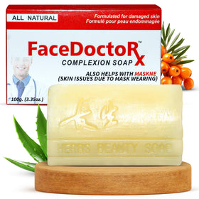 FACEDOCTOR front packaging showing complexion bar benefits and award