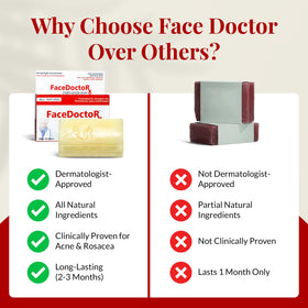 FACEDOCTOR application on face in lifestyle scene improving skin clarity