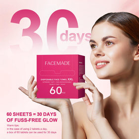 FACEMADE towel used on baby skin showing gentle, non-irritating care benefit