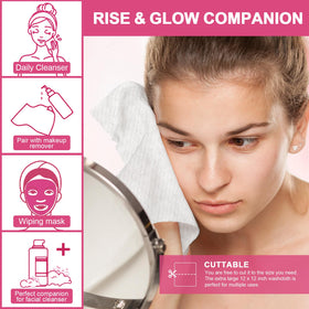 FACEMADE stacked towels highlighting thickness and lint‑free finish benefit