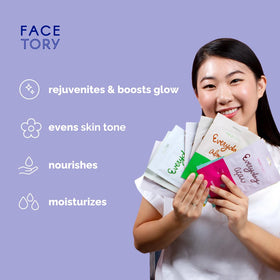 FACETORY pouring concentrated essence to show hydrating texture and absorption