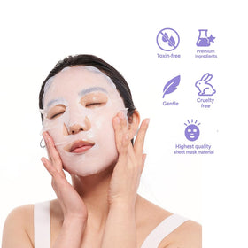 FACETORY detailed fabric of sheet mask showing soft material for gentle wear