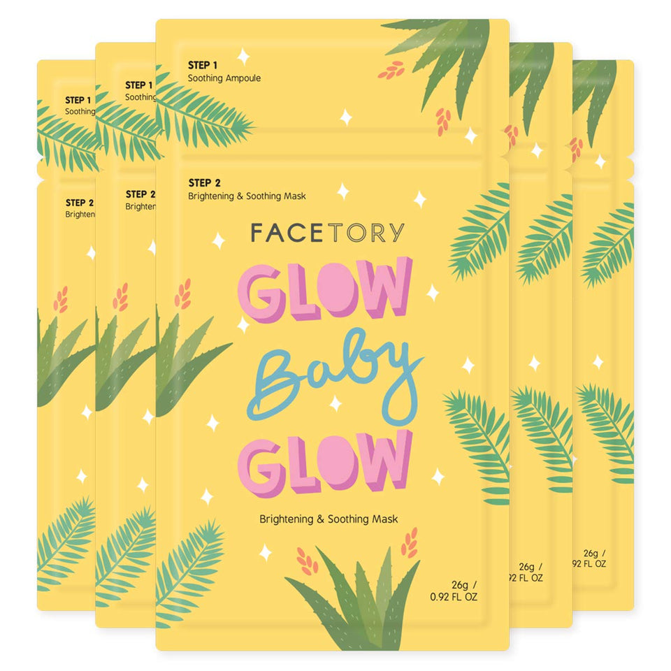FACETORY front packaging showing Glow Baby Glow benefits and product identity