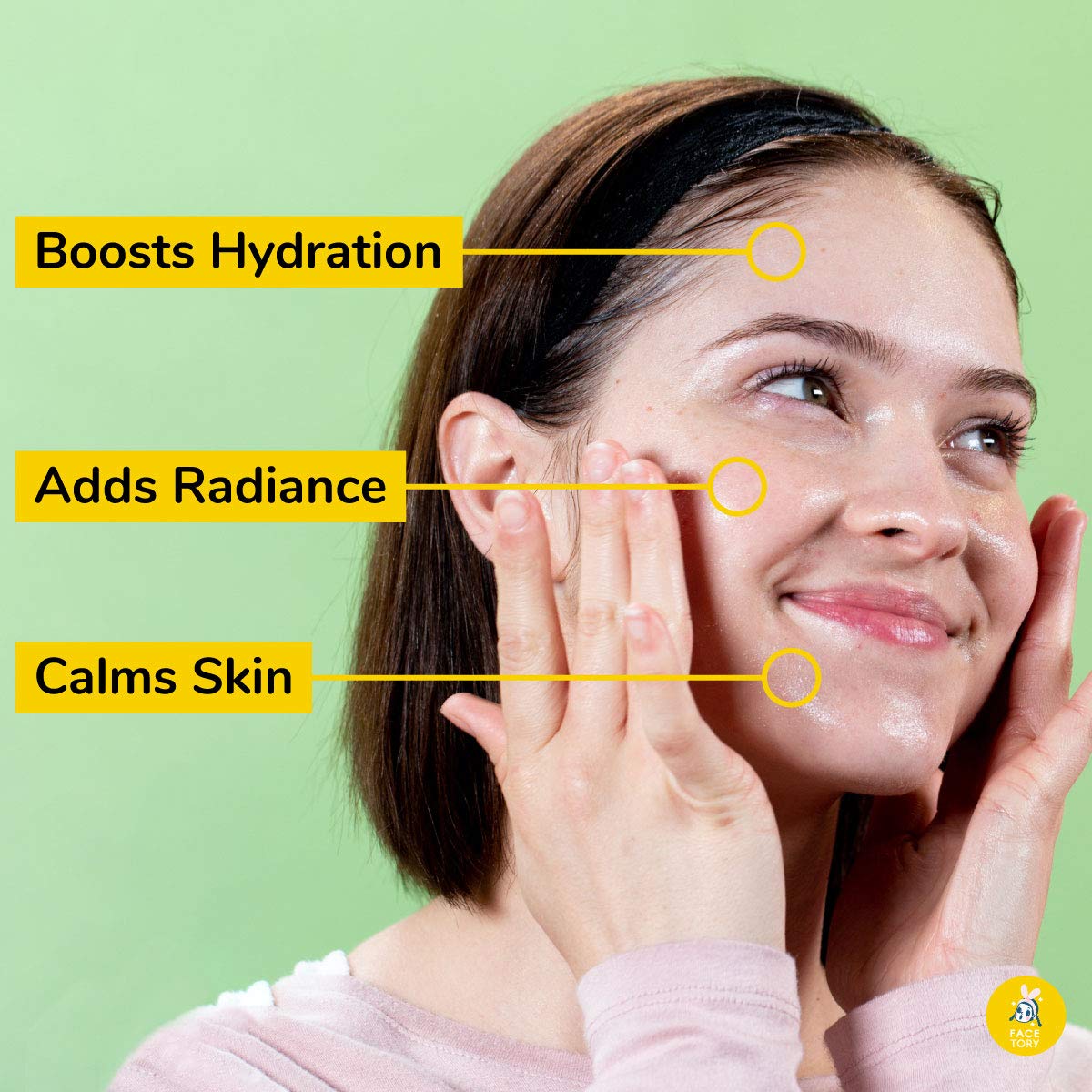 FACETORY close-up of mask fabric texture for better serum absorption and comfort