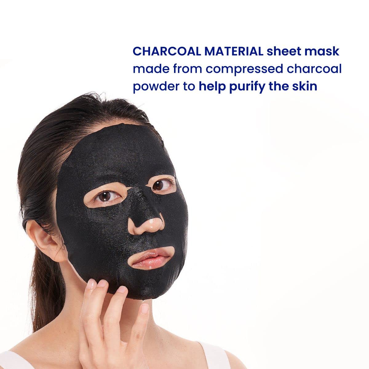 FACETORY scale comparison with hand showing mask size and full-face coverage benefit