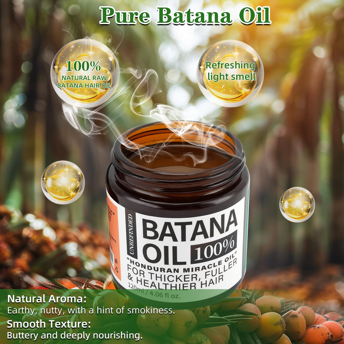 Hand applying Fadelo Batana Oil to curly hair to reduce frizz and add shine