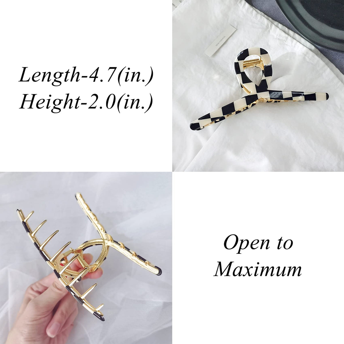 FAELBATY clip holding a full ponytail to demonstrate firm grip for thick hair