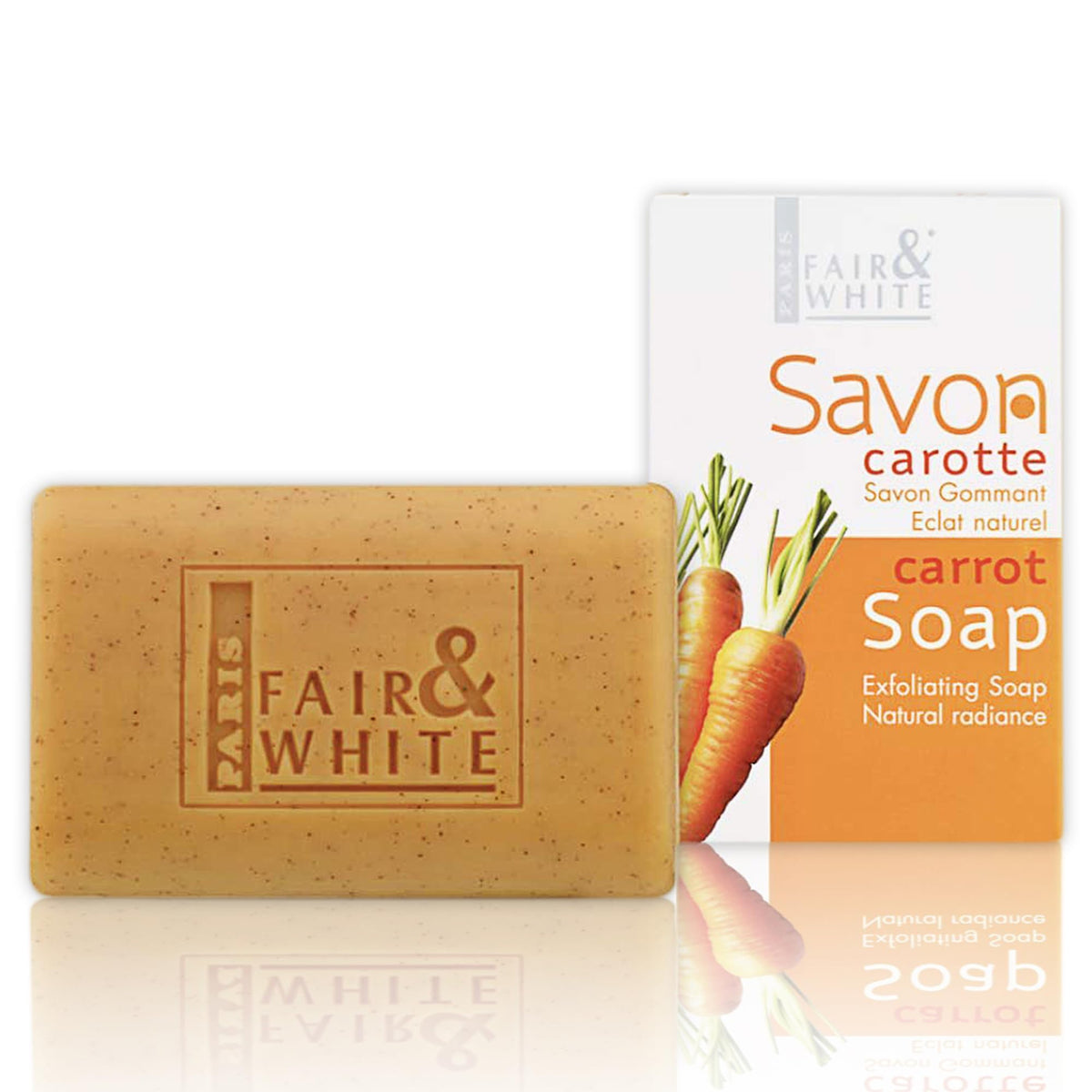 FAIR & WHITE front packaging showing bar and benefits