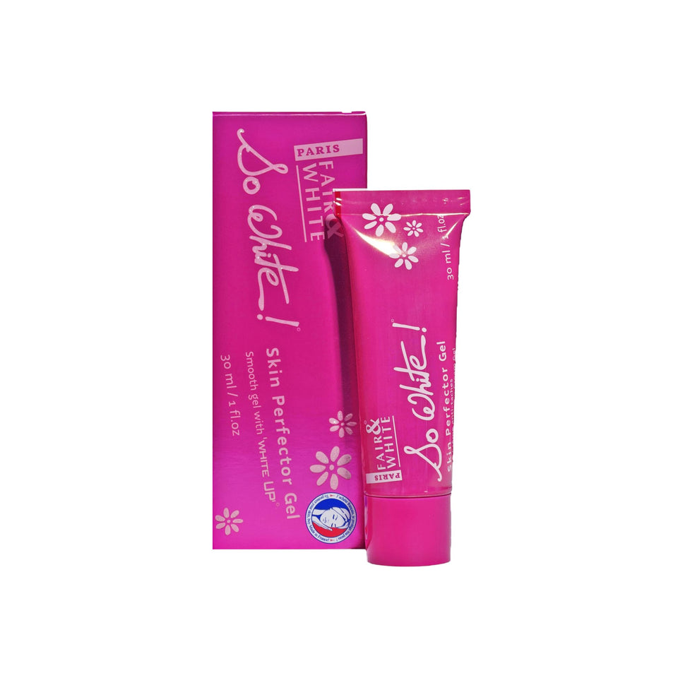 FAIR & WHITE front packaging showing compact 1 fl oz tube and clear branding