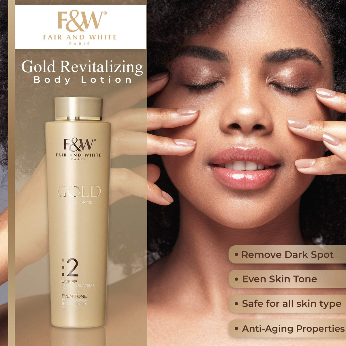 Fair & White texture close-up on pump highlighting smooth moisturizing gel