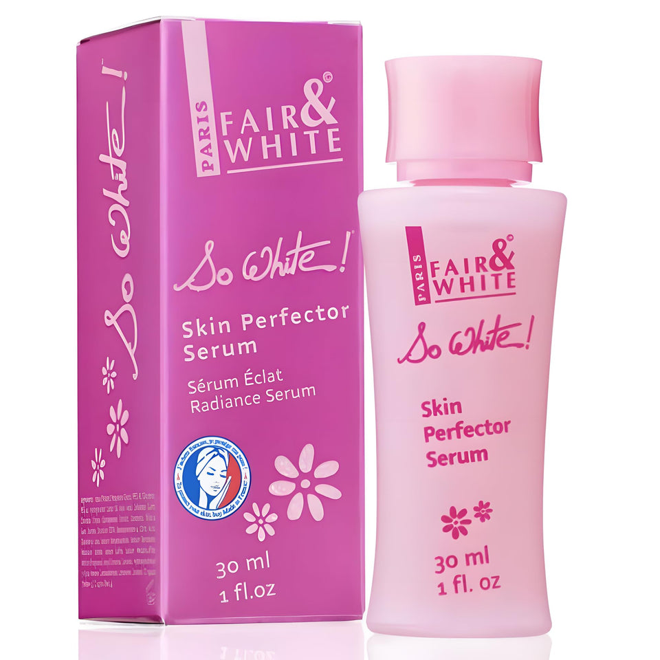 FAIR & WHITE front packaging showing bottle and label benefits