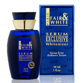 FAIR & WHITE bottle front view showing sleek packaging and brightening benefit