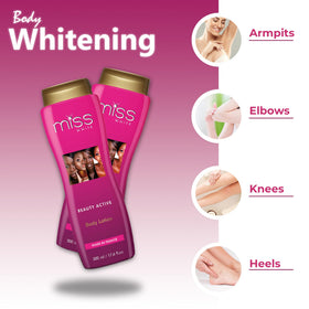 FAIR & WHITE Miss White applied to elbow in lifestyle setting showing smoothing benefit