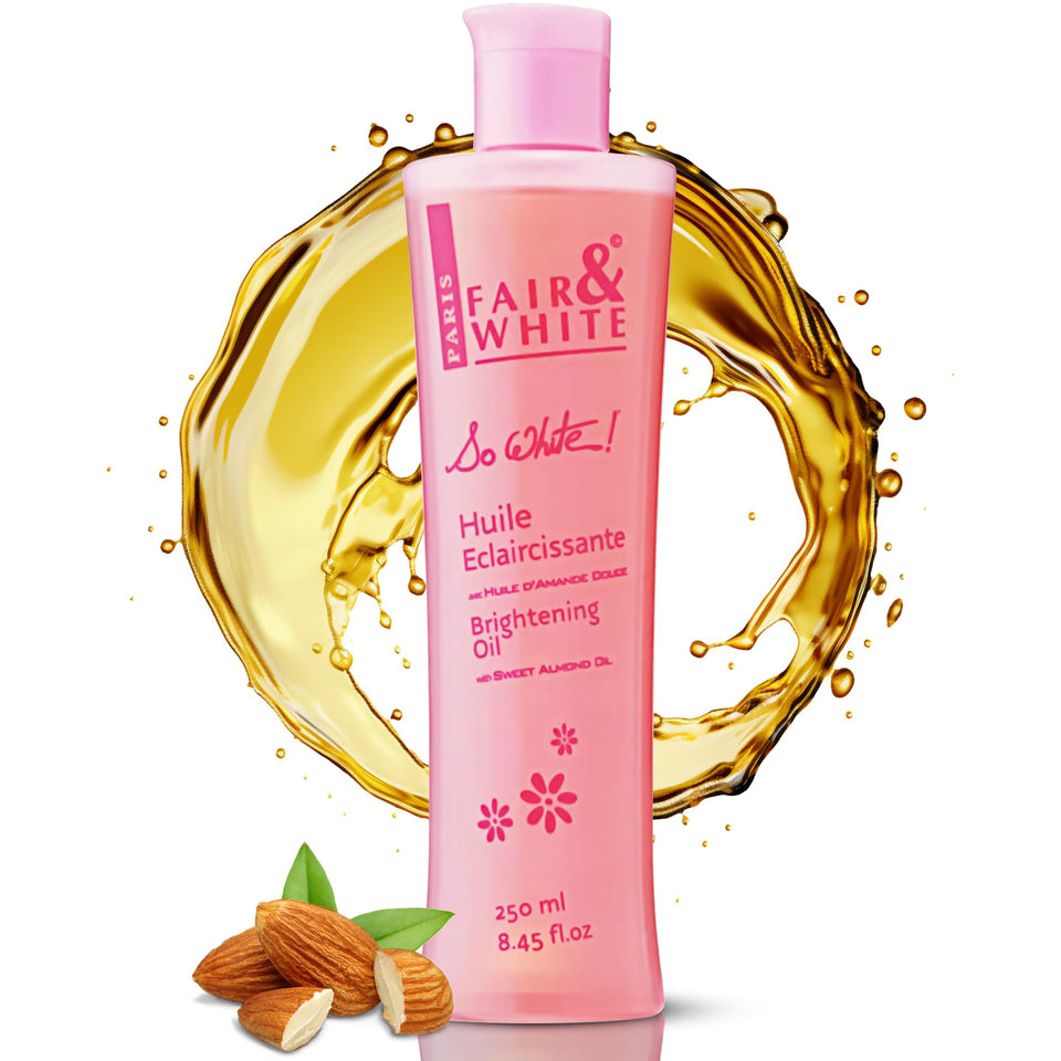 FAIR & WHITE front packaging showing bottle and label, clear product identification and appeal