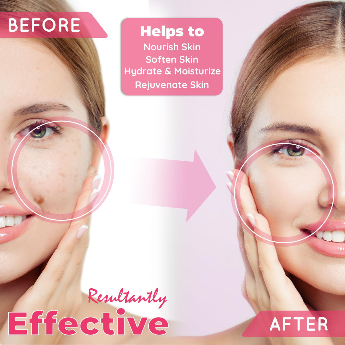 FAIR & WHITE oil spread on skin texture close-up demonstrating hydration and quick absorption