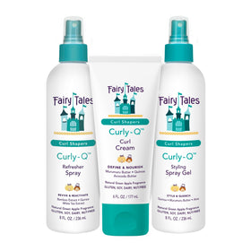Fairy Tales front packaging showing trio and benefits for defined curls
