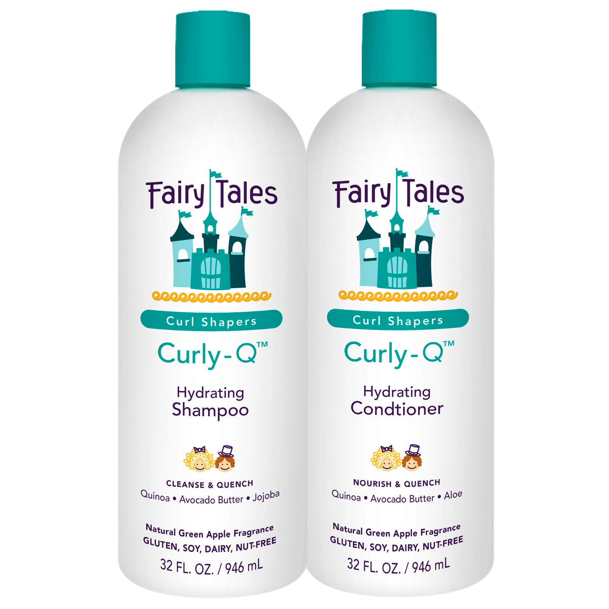 Fairy Tales front packaging showing 32 oz Curling system benefits