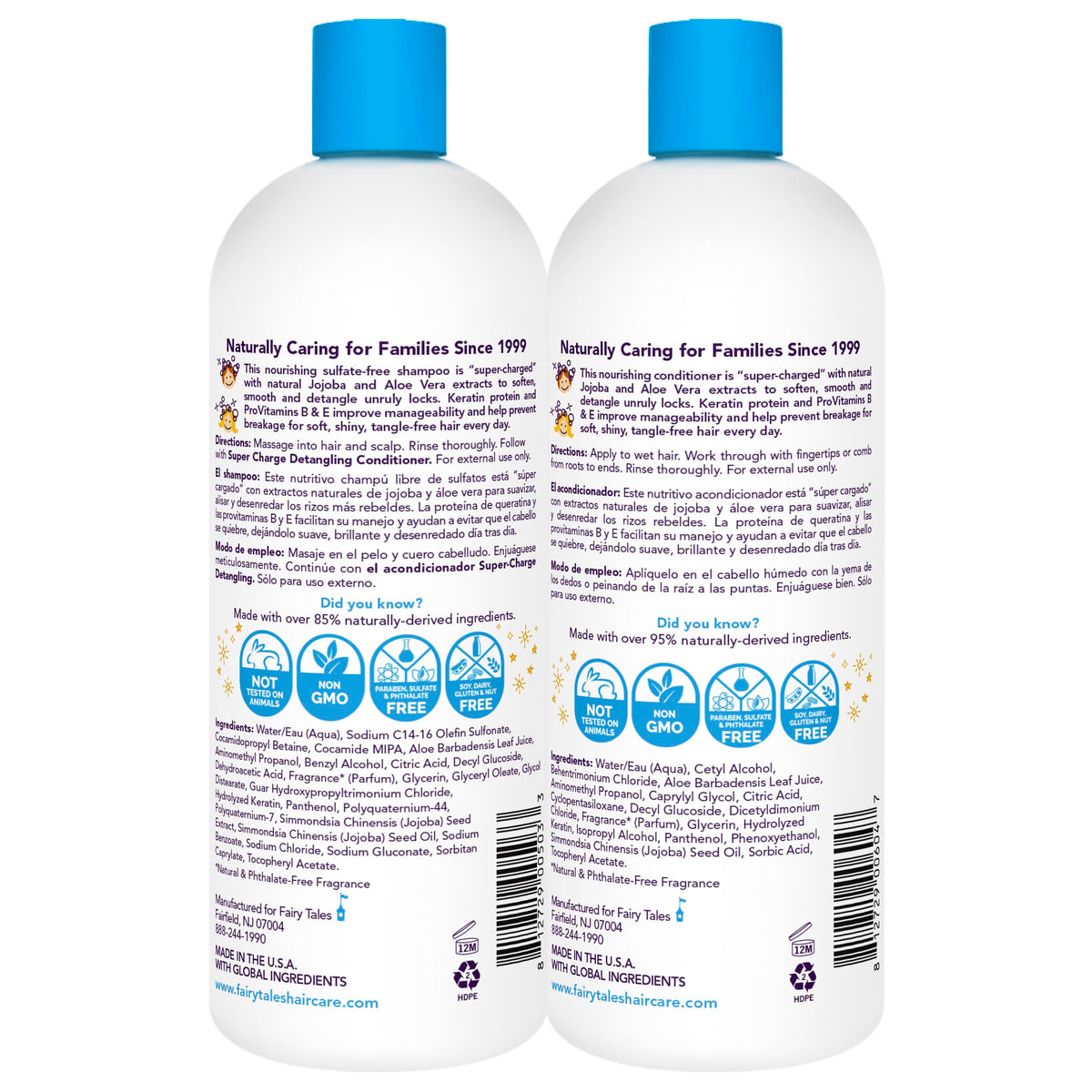 Fairy Tales label closeup highlighting ingredient and clean formula