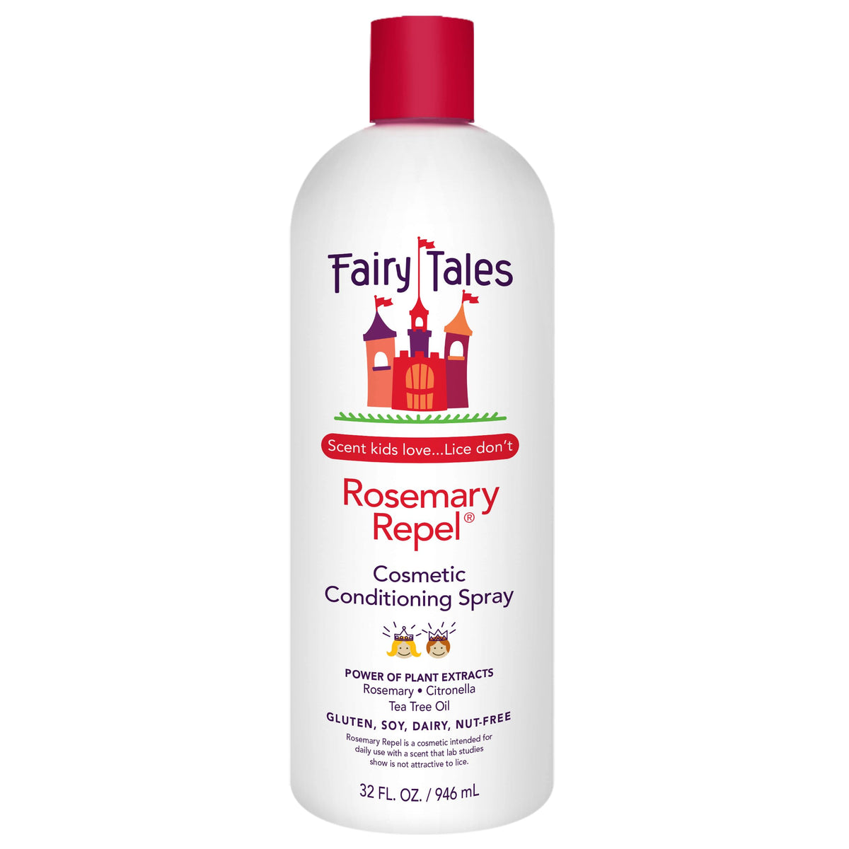 Fairy Tales refill bottle front view showing size and child-friendly design benefit