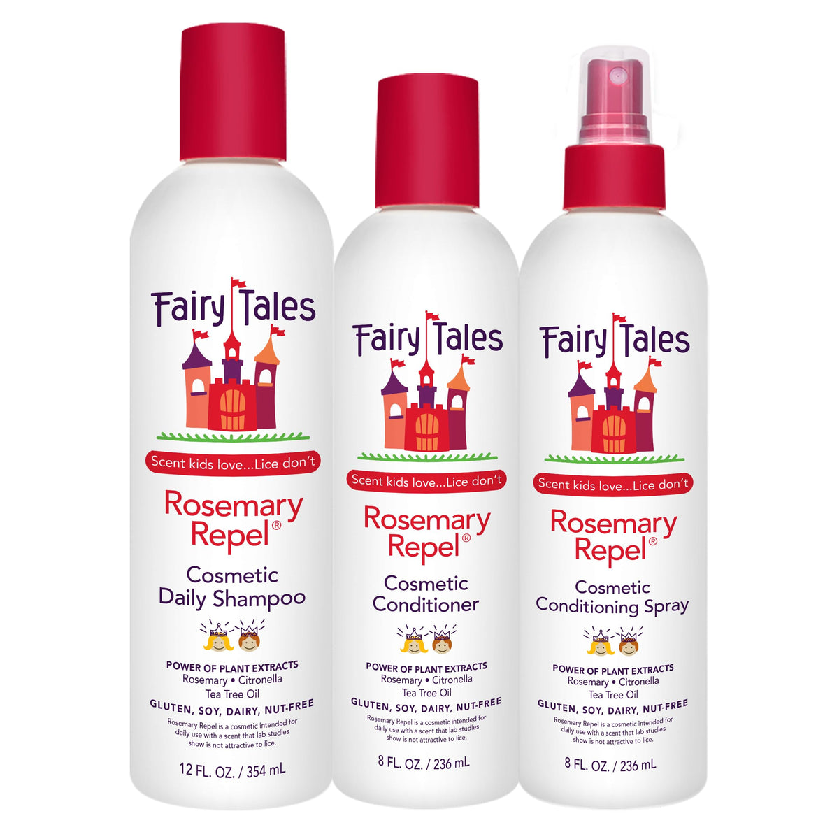 Fairy Tales front packaging showing trio and kid-friendly scent benefit