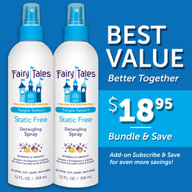 Fairy Tales two-pack next to ruler for size comparison and convenience