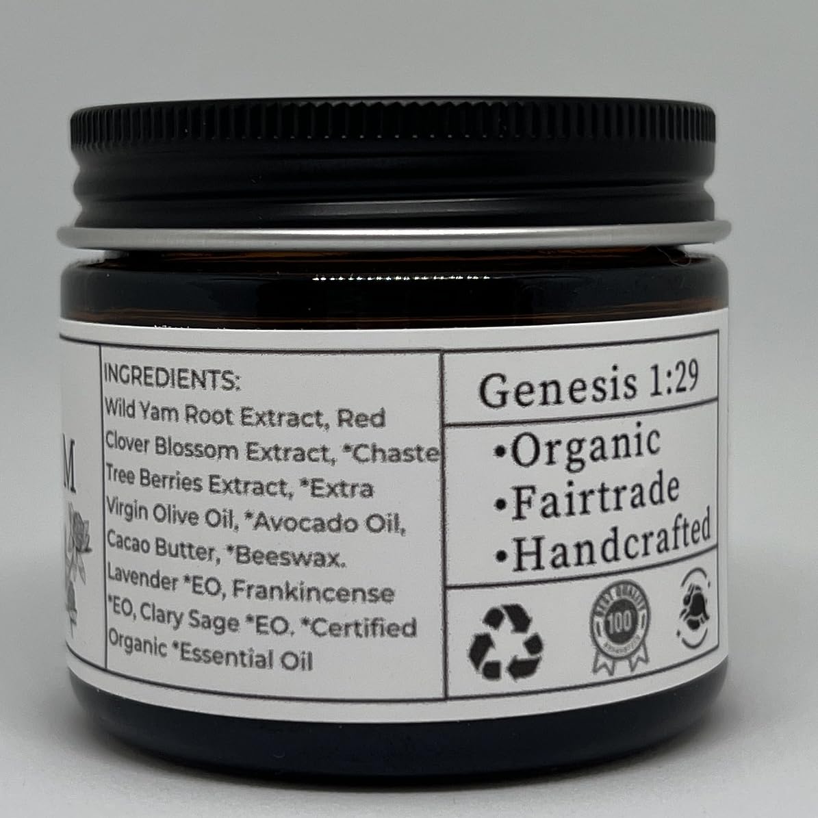 Faith and Grace Organics 2 oz jar size comparison for scale and portability benefit