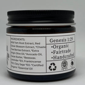 Faith and Grace Organics 2 oz jar size comparison for scale and portability benefit