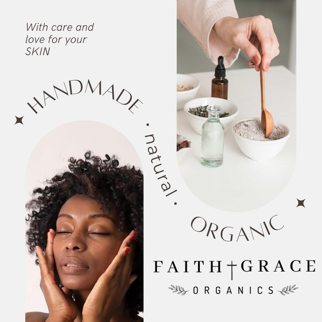 Faith and Grace Organics application on skin demonstrating easy absorption benefit