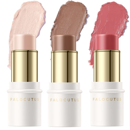 Falocutus front packaging showing three contour sticks and benefit portability
