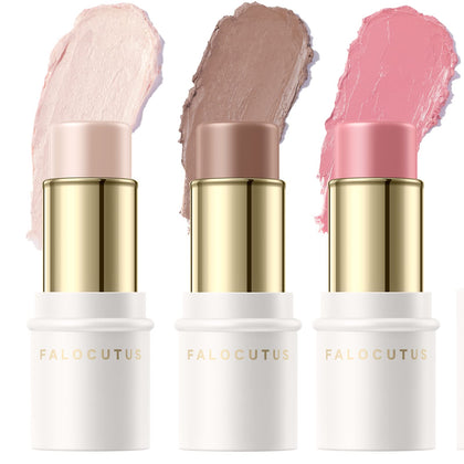 Falocutus front packaging showing the three-stick contour kit and easy portability