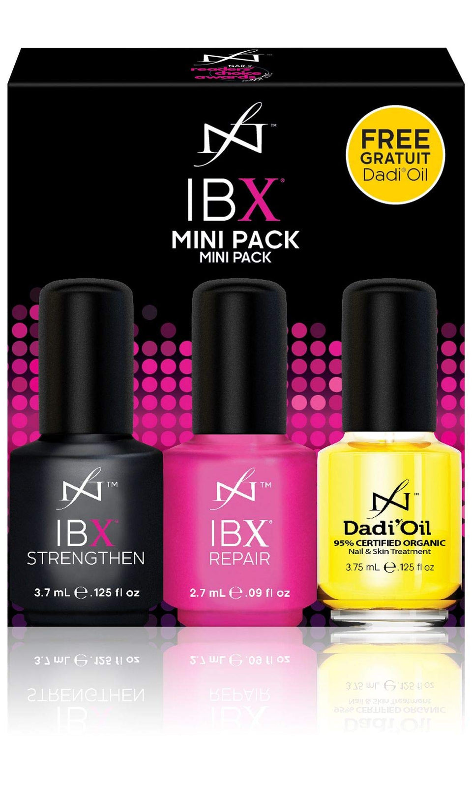 Famous Names IBX Duo mini front packaging showing kit and volumes, highlights portability