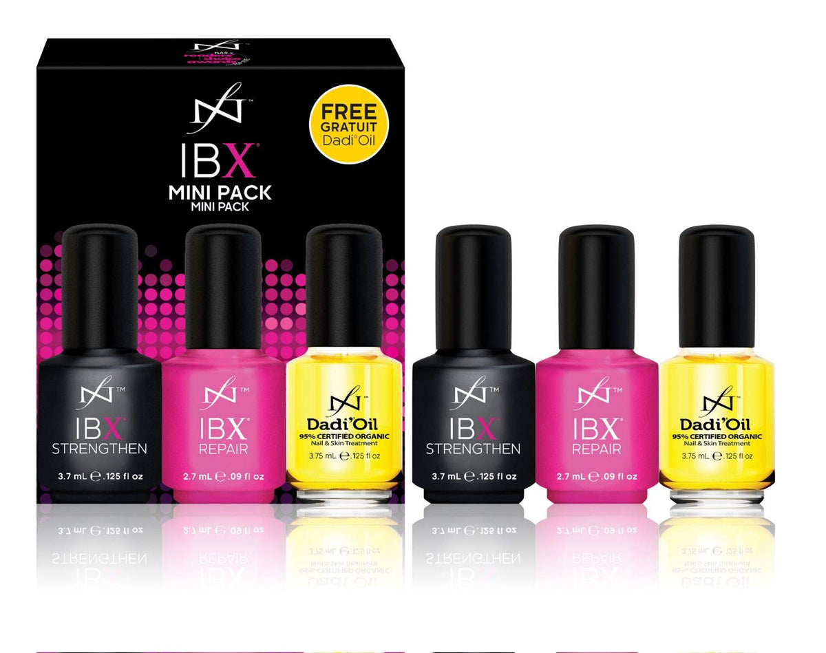 Famous Names IBX Strengthen brush applying product to nails, demonstrating protective finish