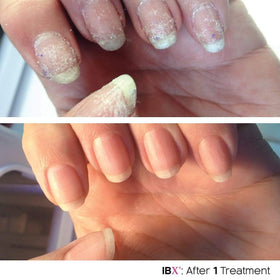 Famous Names organic cuticle oil bottle beside hands, illustrating hydration and softness
