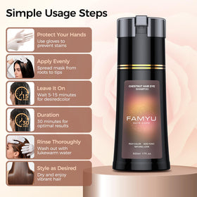 Famyu used on beard showing even color and fuller-looking facial hair benefit