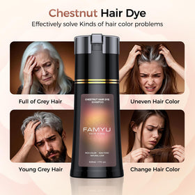 Famyu rich lather on hair demonstrating cleansing and color deposit benefit