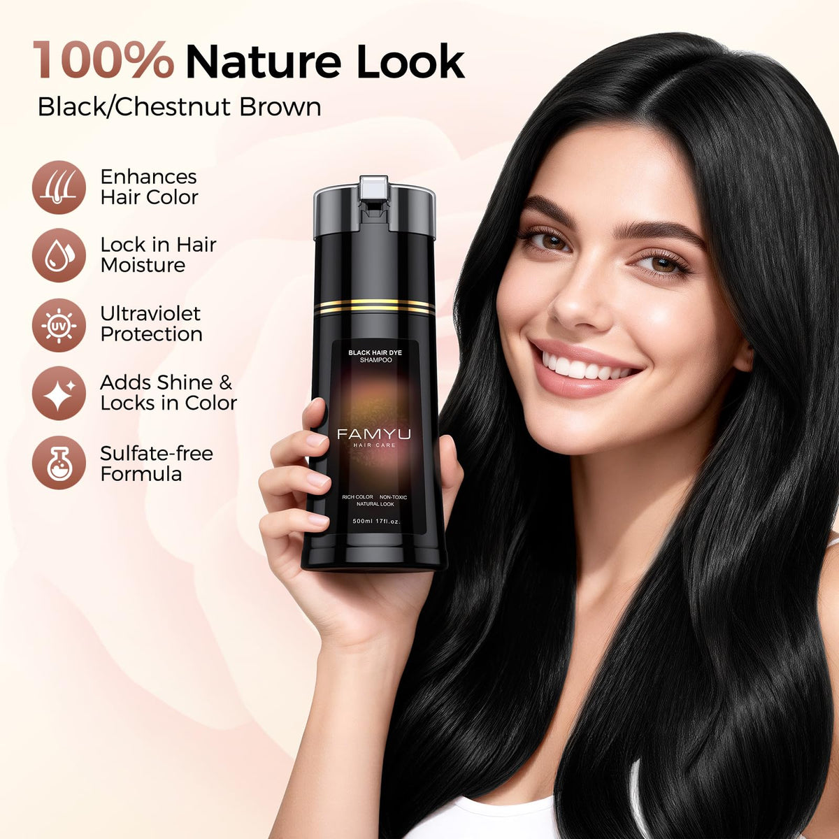 Famyu shampoo lather texture highlighting gentle conditioning benefit