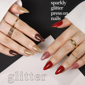 Fandamei glitter nail texture detail showing sparkle for party-ready shine