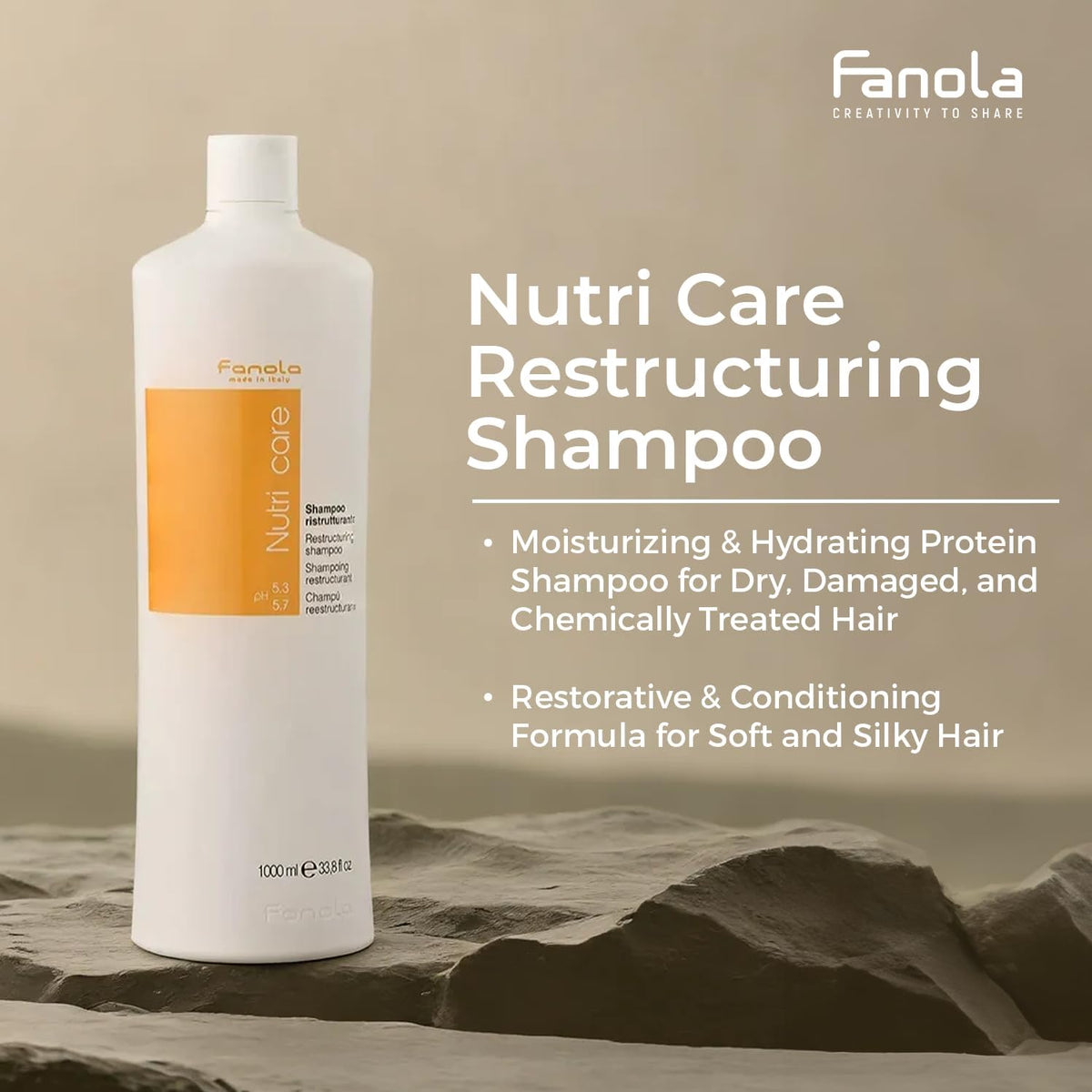 Back label ingredient list of Fanola, showing formulation transparency and benefits