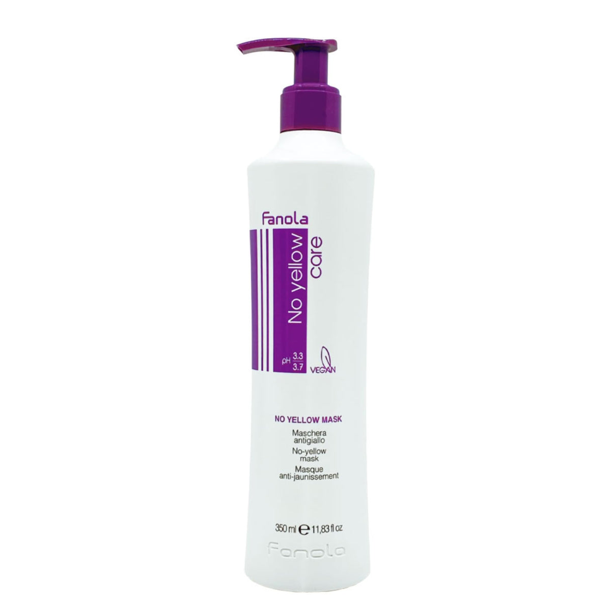 Fanola front packaging showing mask tube and violet branding for quick identification and use benefit