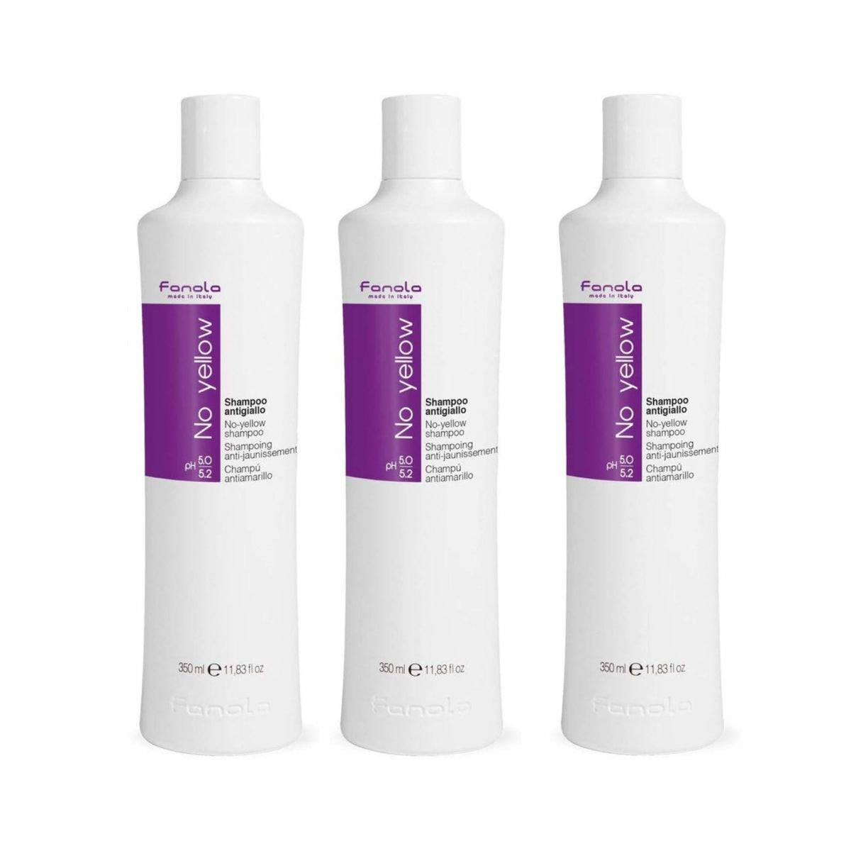 Fanola front bottle showing label and purple toner benefits