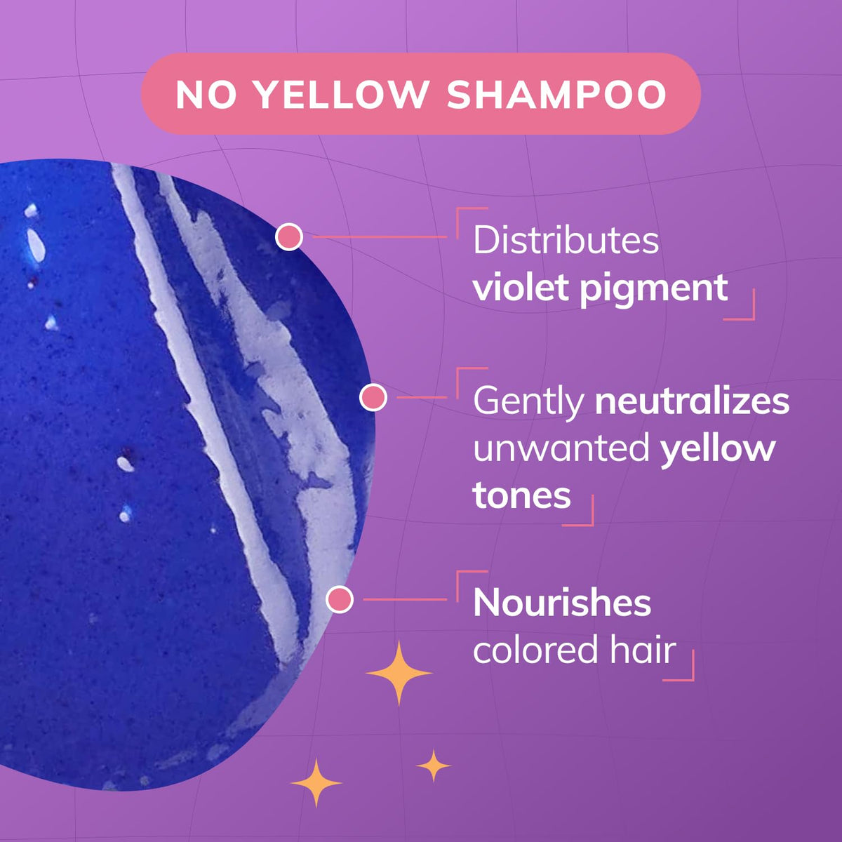 Fanola shampoo in hand applying purple shampoo for toning