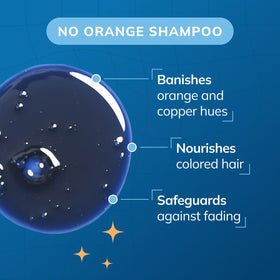 Fanola blue shampoo lather texture demonstrating toning action and shine