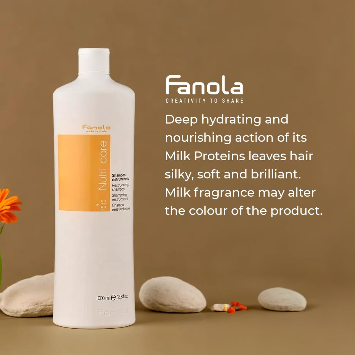 Fanola shampoo lather texture close-up, illustrating gentle cleansing and moisture