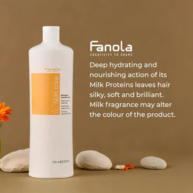 Fanola shampoo lather texture close-up, illustrating gentle cleansing and moisture