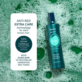 Fanola label close-up highlighting product name and green pigment benefit