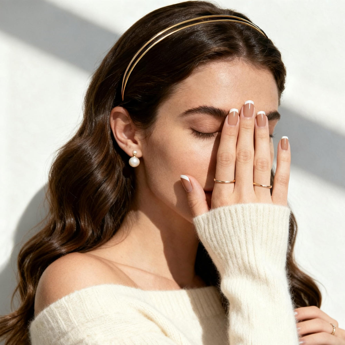 FANSSYA headbands styled on model for evening sparkle and glam