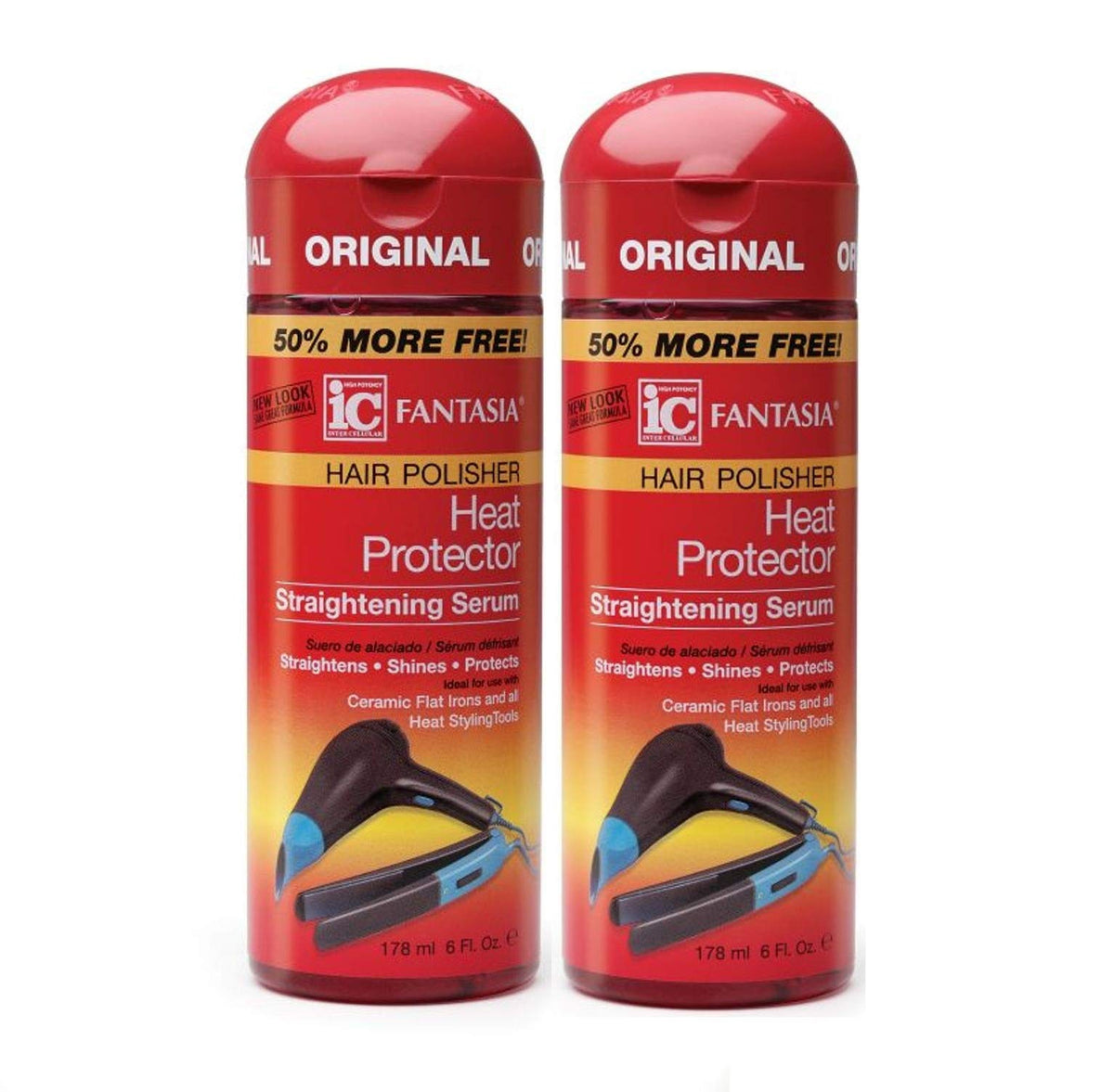 Fantasia front bottle image showing product packaging and polished shine benefits
