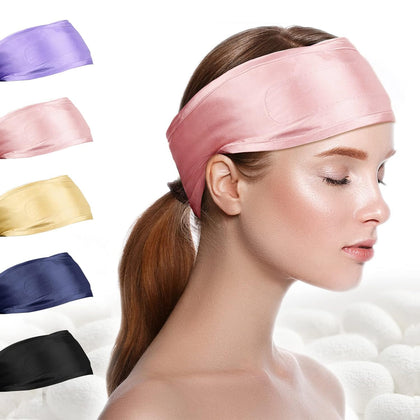FANTASTIC HOUSE front view of silk headband showing full wrap and logo benefits