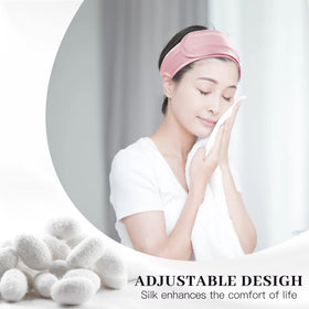 FANTASTIC HOUSE model wearing headband during face wash keeping skin clear